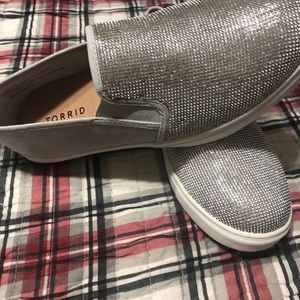 TORRID Silver/Gray slip-on sneakers. Size 8w